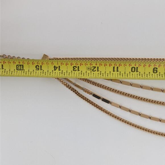 Vintage MONET gold multi strand chain choker - Picture 3 of 4